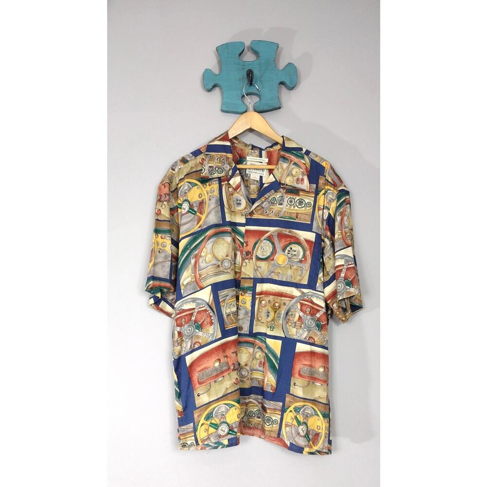 Reyn Spooner Vintage Hawaiian Shirt Egyptian Cotton Men’s XL Care Theme